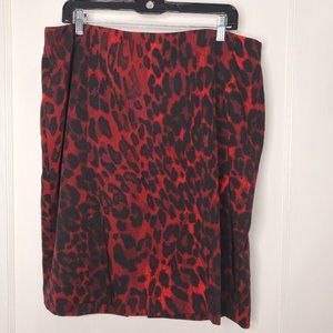 Lane Bryant, Red/black animal print skirt, 18